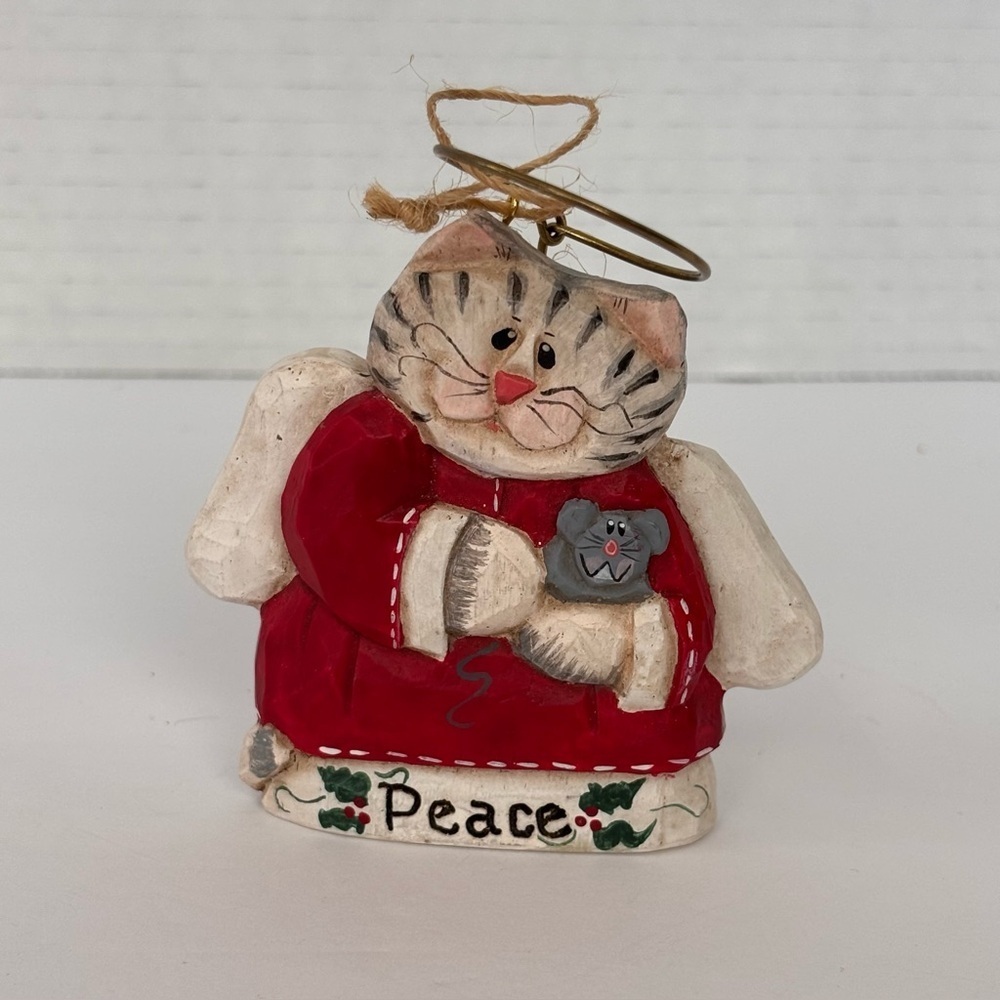 Eddie Walker CAT ANGEL W/ MOUSE PEACE 3" Ornament Christmas Midwest Cannon Falls